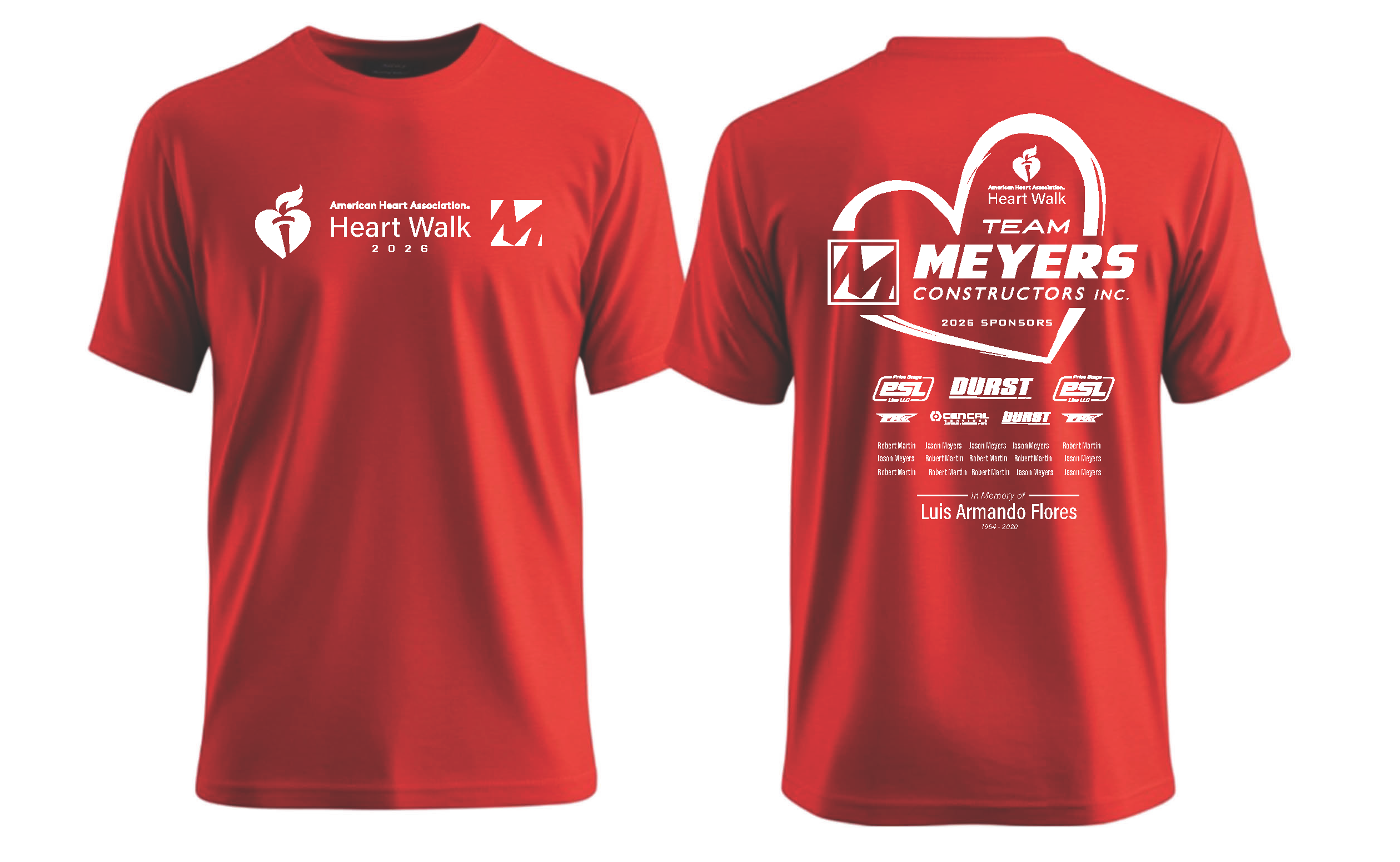 Meyers Constructors Heart Walk T-Shirt